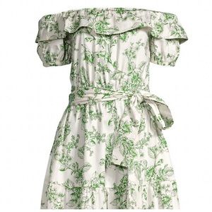 Rachel Parcell Belted Printed Poplin Midi-Dress size 2 NEW